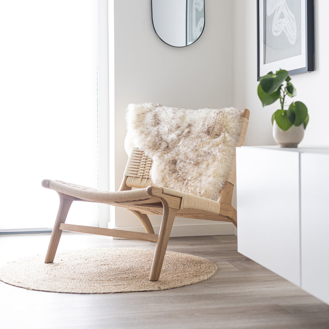 Nordic Sheepskin Set of Four approx. 35 in each - Longwool Wolf Tip