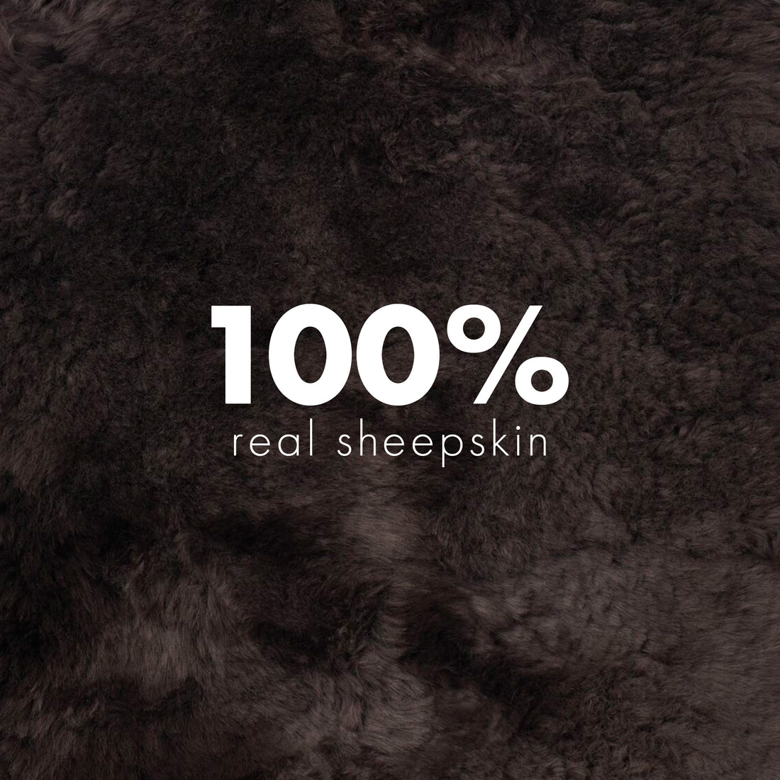 Close-up of 100% real longwool sheepskin - Chocolate