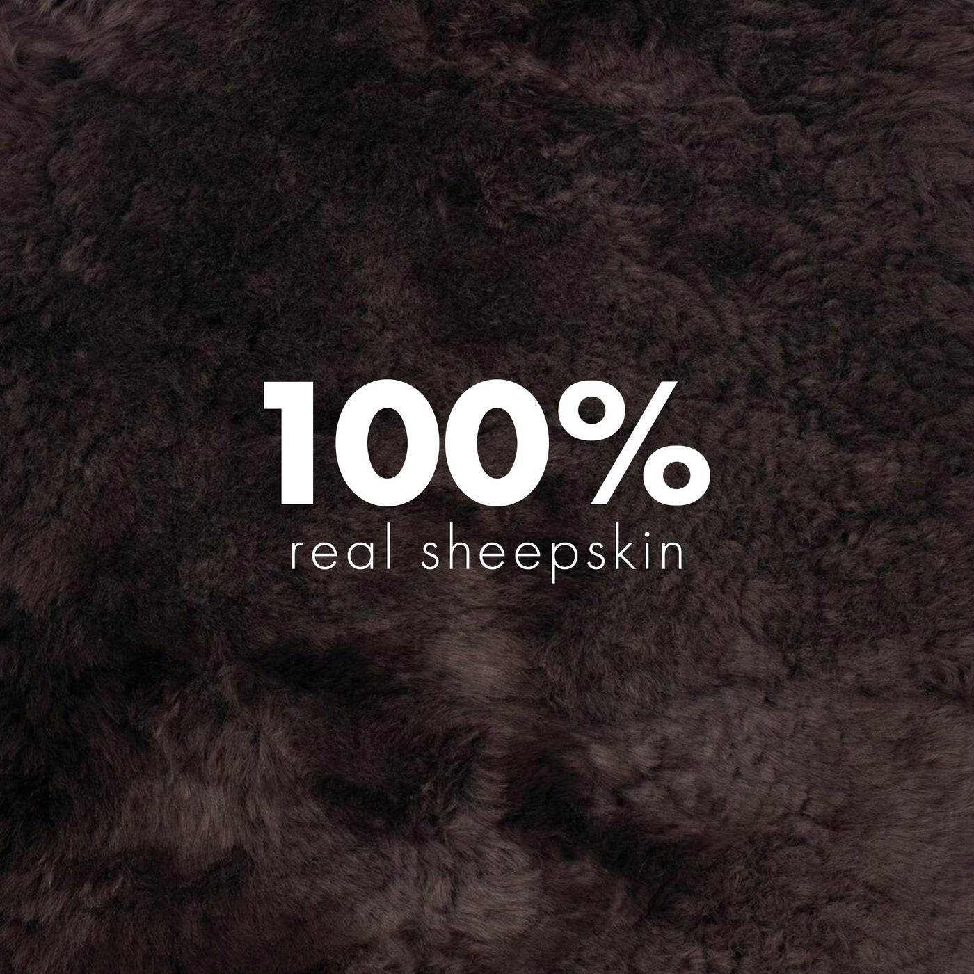 Close-up of 100% real longwool sheepskin - Chocolate