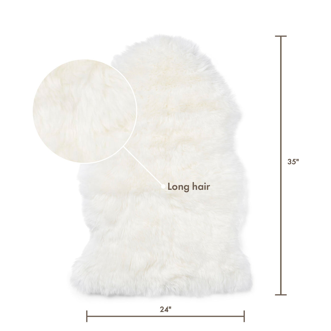 Merino Sheepskin Dyed New Zealand approx. 35 in - Ivory