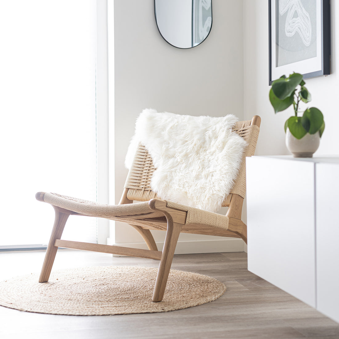 Merino Sheepskin Dyed New Zealand approx. 35 in - Ivory