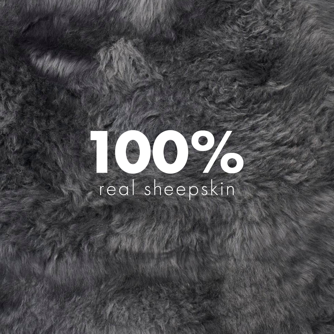 Merino Sheepskin Dyed New Zealand approx. 35 in - Steel