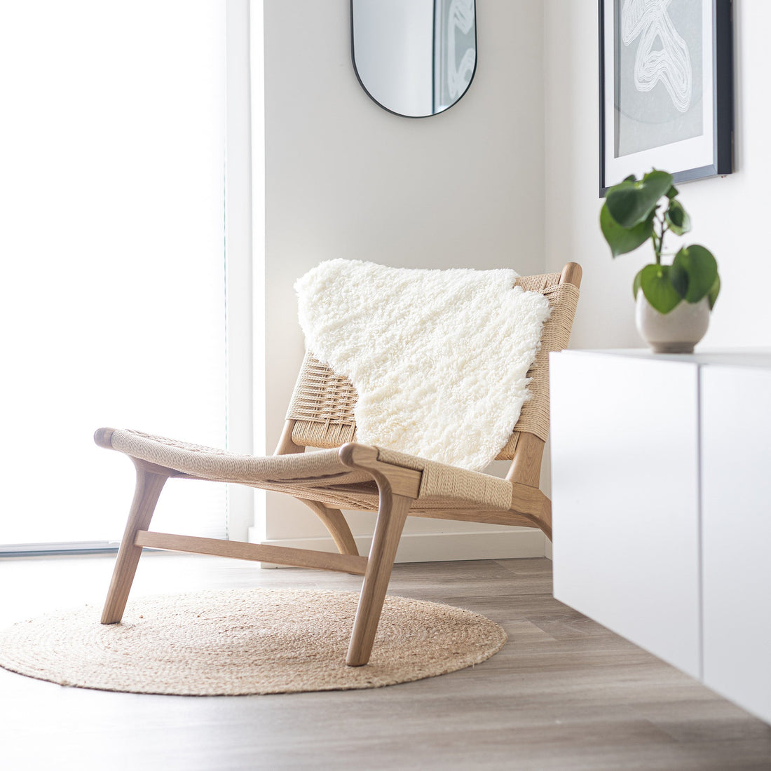 Nordic Sheepskin Set of Four approx. 35 in each - Curly Ivory