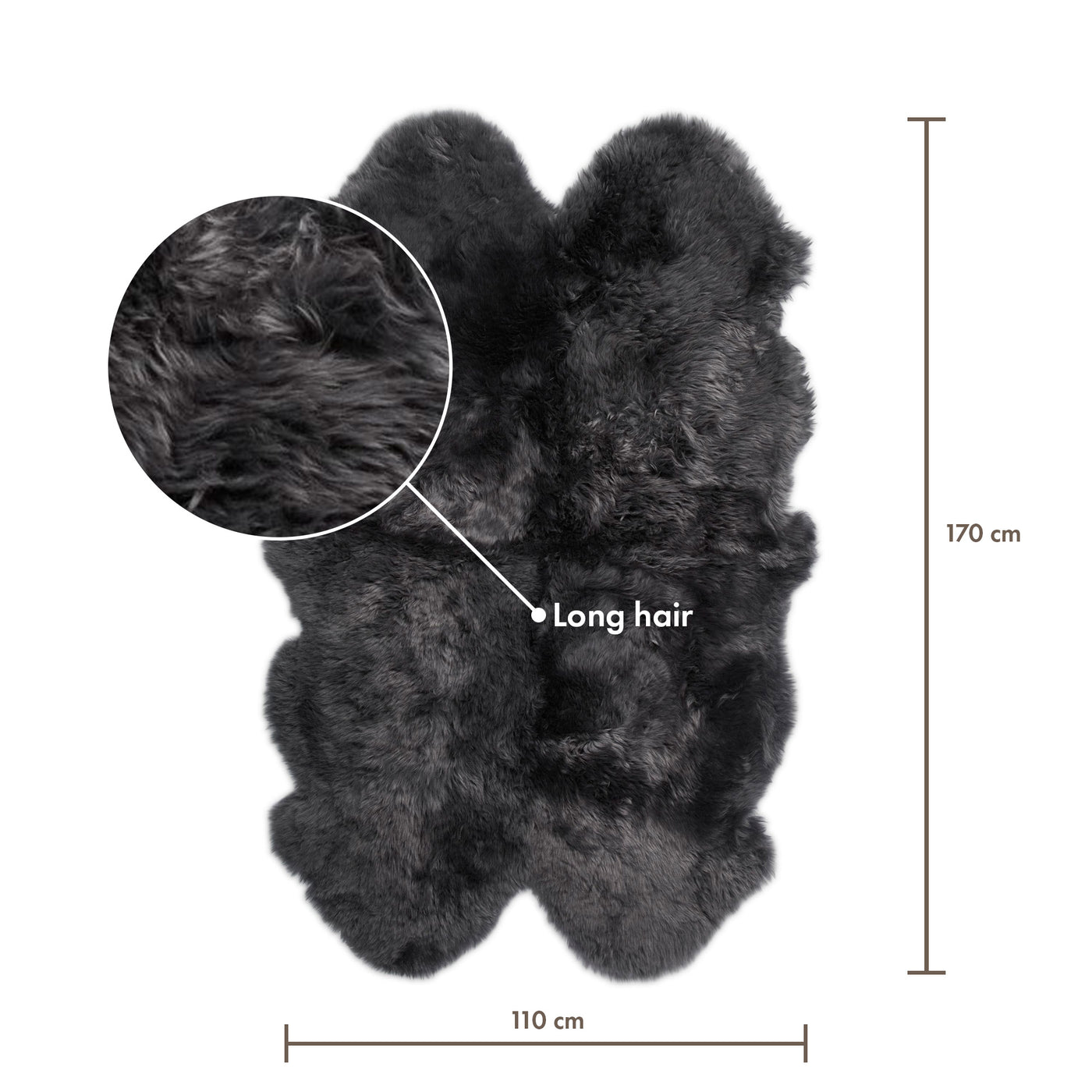 Merino Sheepskin Rug | Long Wool | 67x43 in