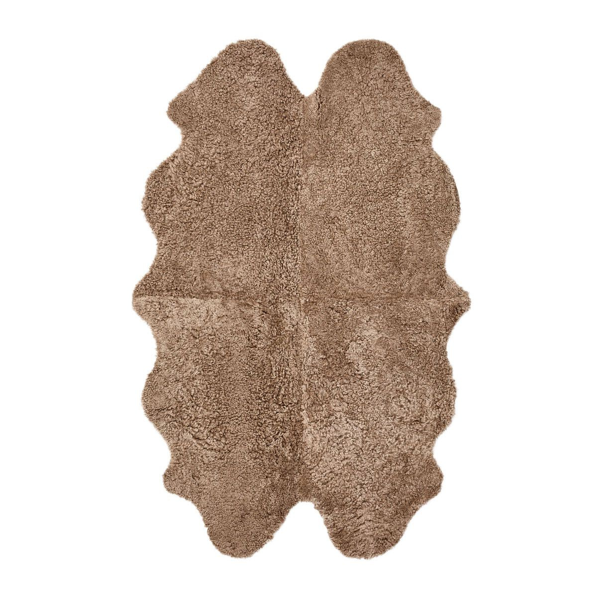 Quadruple Sheepskin Rug | New Zealand | Short Wool Curly - Taupe