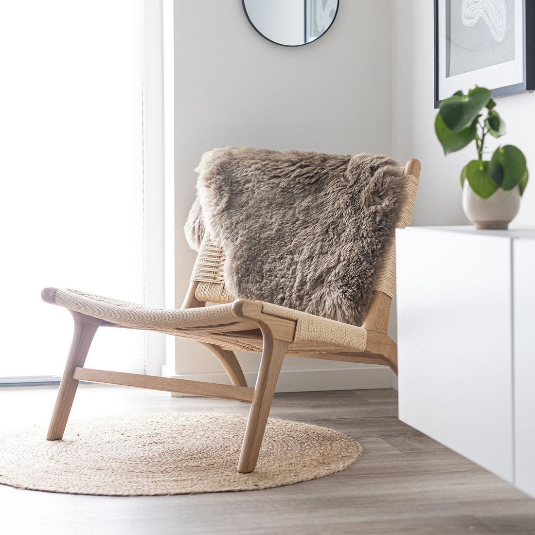 Nordic Sheepskin Set of Four approx. 35 in each - Longwool Taupe