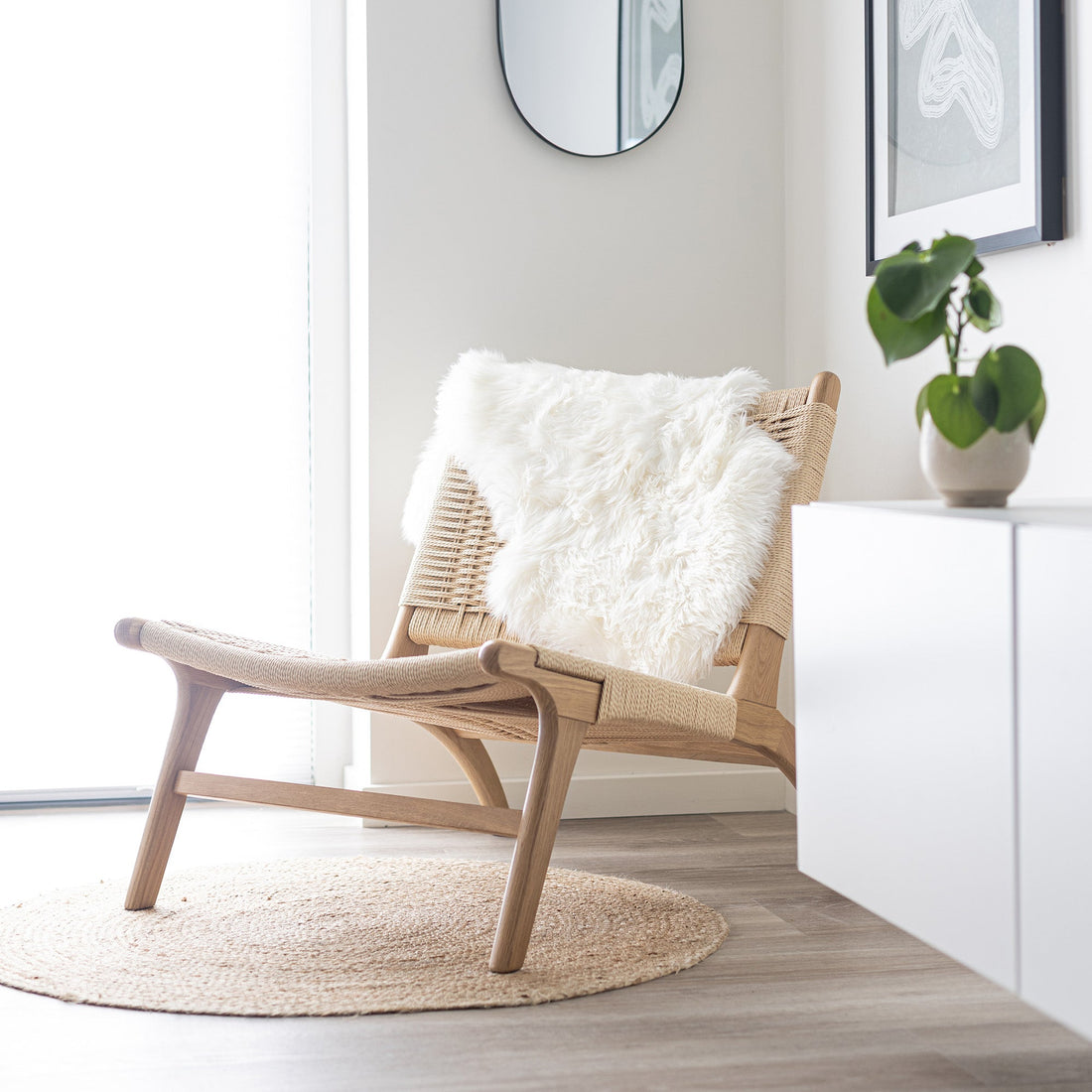 Nordic Sheepskin Set of Four approx. 35 in each - Longwool Ivory