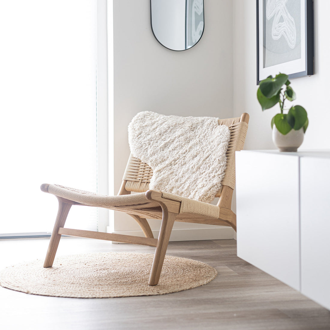 Nordic Sheepskin Set of Four approx. 35 in each - Curly Pearl