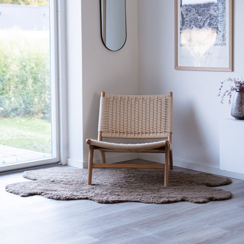 Quadruple Sheepskin Rug | New Zealand | Short Wool Curly - Taupe