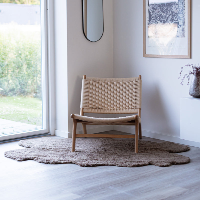 Quadruple Sheepskin Rug | New Zealand | Short Wool Curly - Taupe