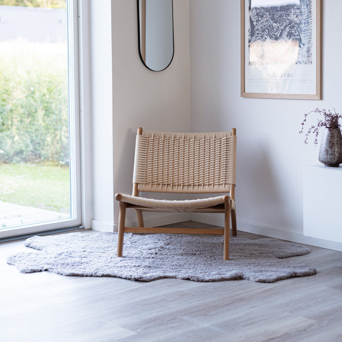 Quadruple Sheepskin Rug | New Zealand | Short Wool Curly - Grey