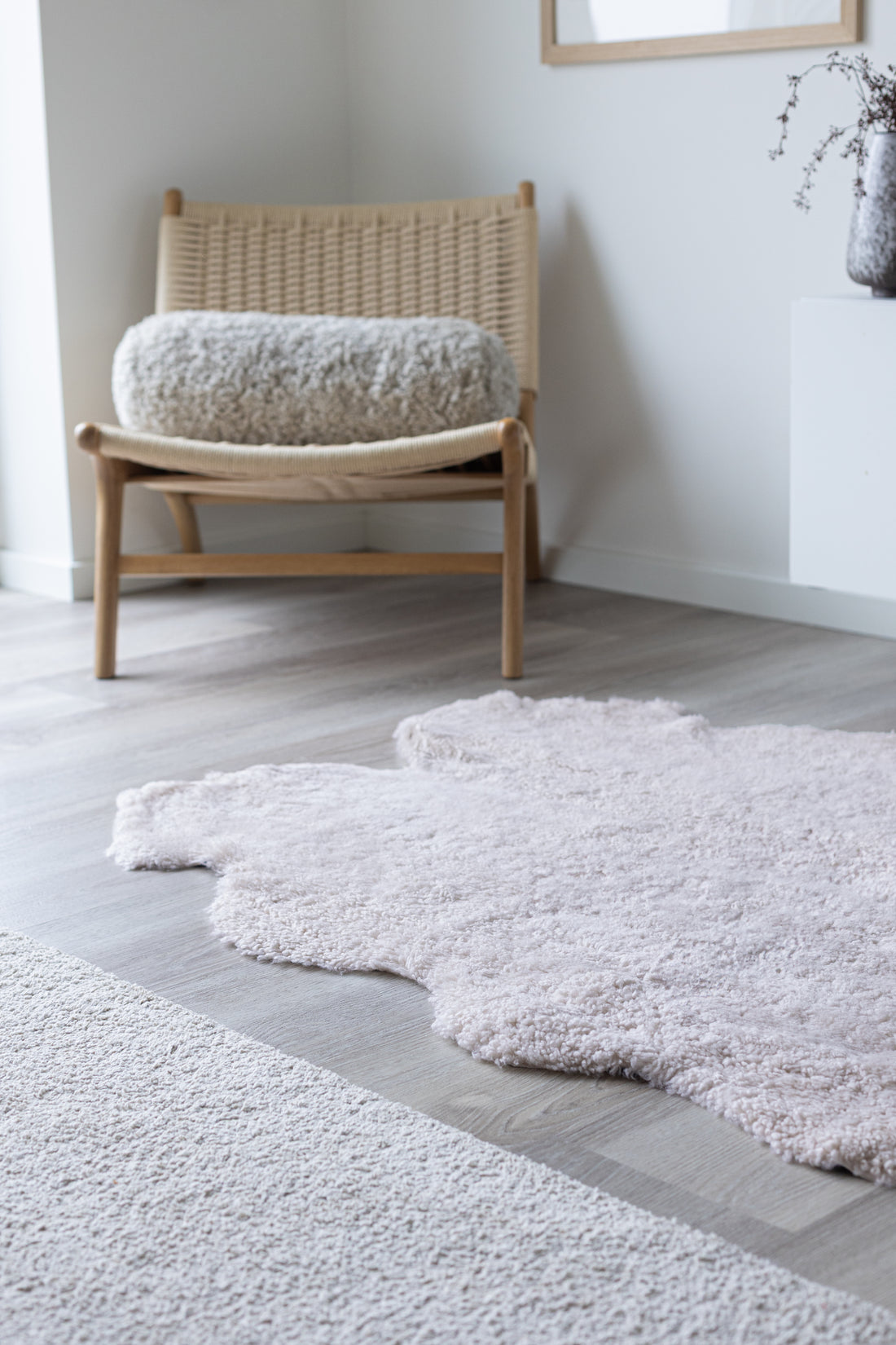 Quadruple Sheepskin Rug | New Zealand | Short Wool Curly - Pearl