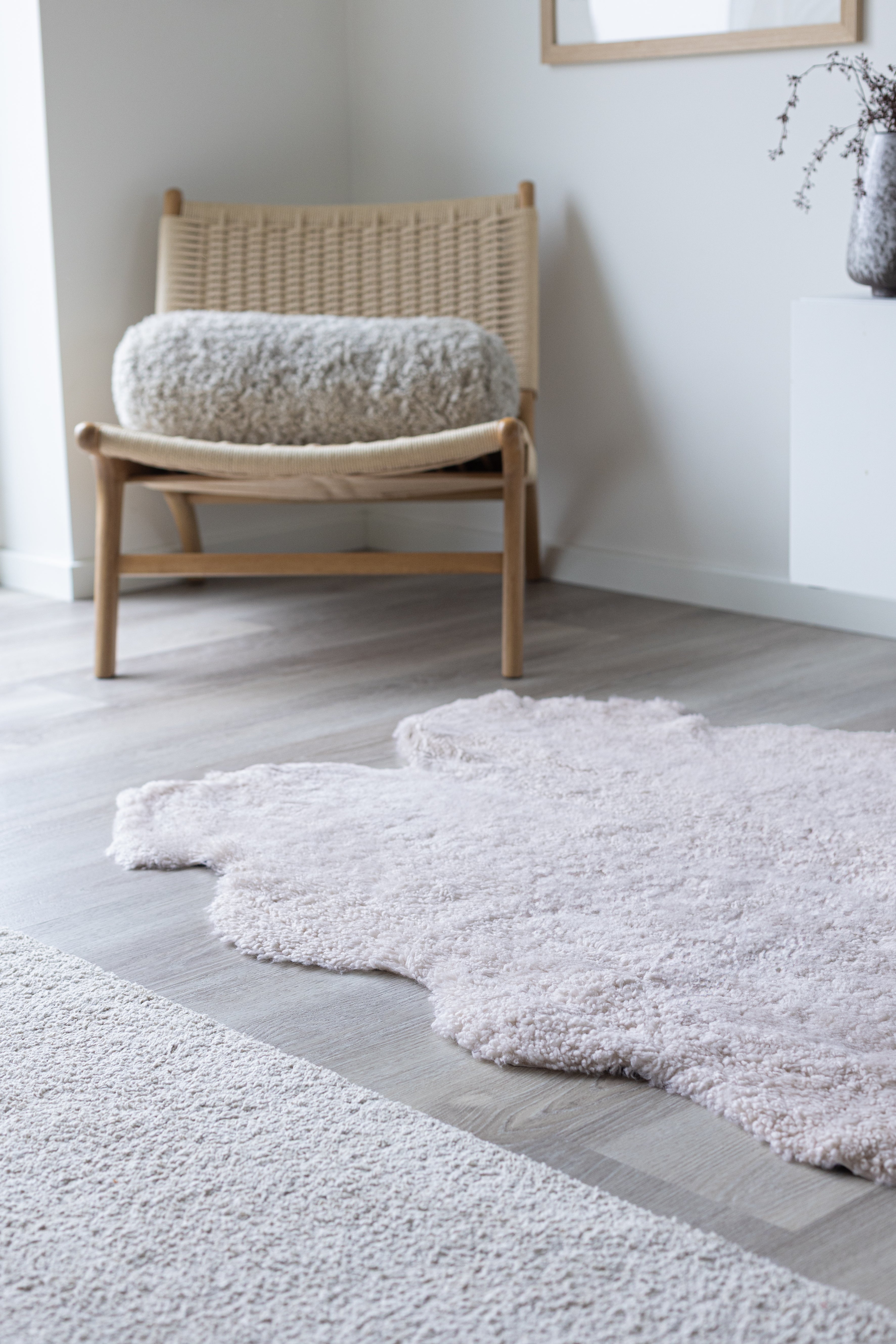 Quadruple Sheepskin Rug | New Zealand | Short Wool Curly - Pearl