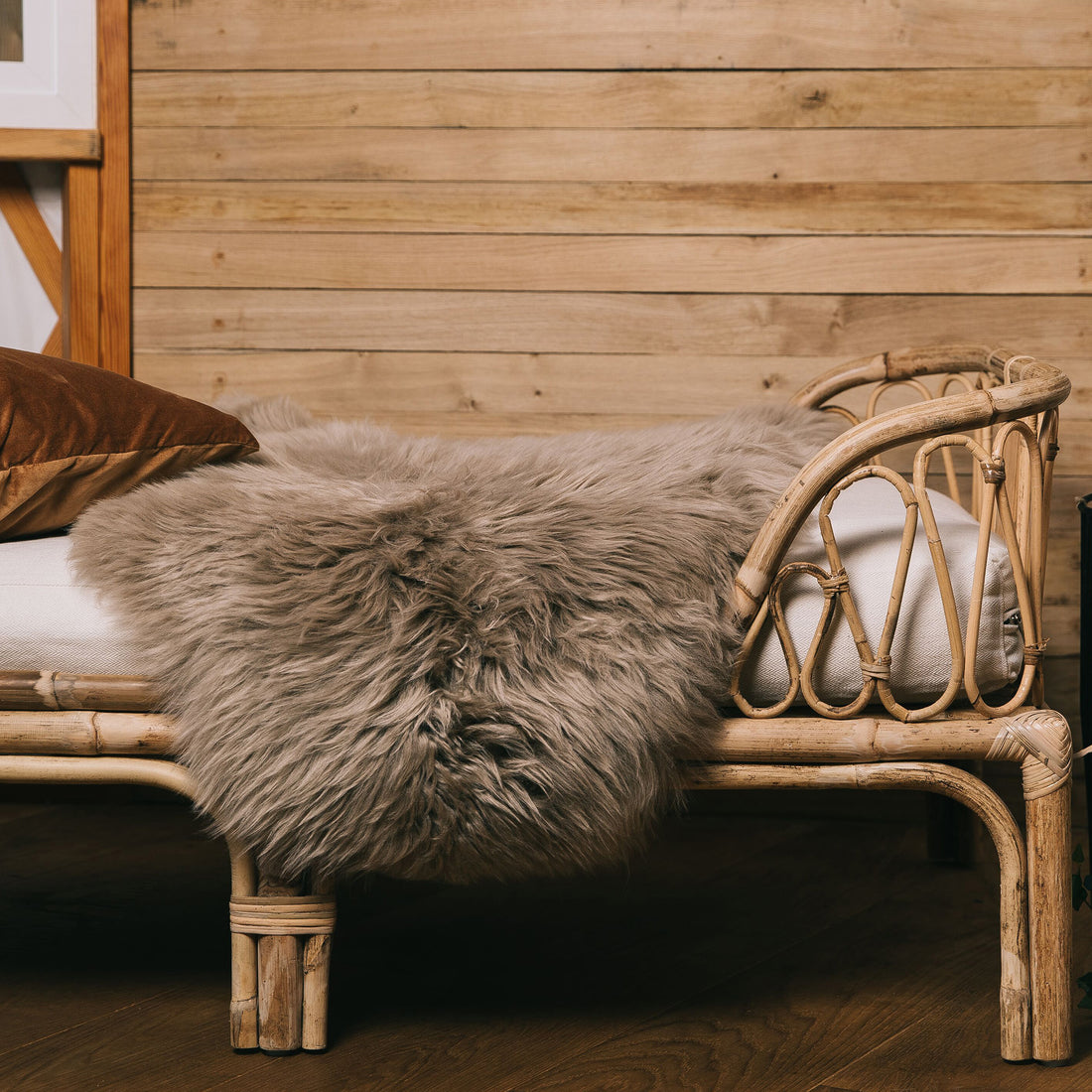 Merino Double Sheepskin Long Wool 67x24 in - Taupe