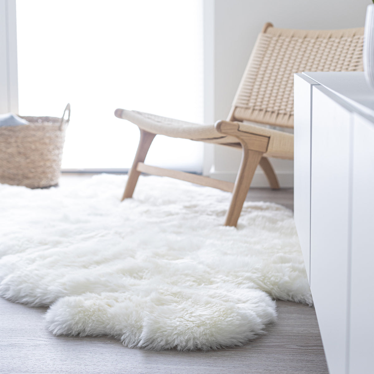 Merino Sheepskin Rug | Long Wool | 67x43 in - Ivory