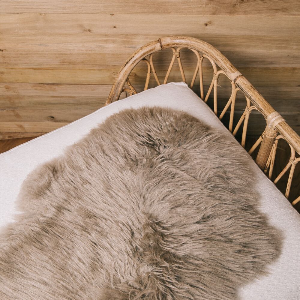 Merino Double Sheepskin Long Wool 67x24 in - Taupe