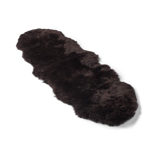 Merino Double Sheepskin Long Wool 67x24 in - Chocolate