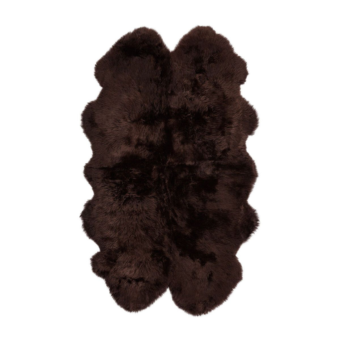 Merino Sheepskin Rug Long Wool 67x43 in - Chocolate